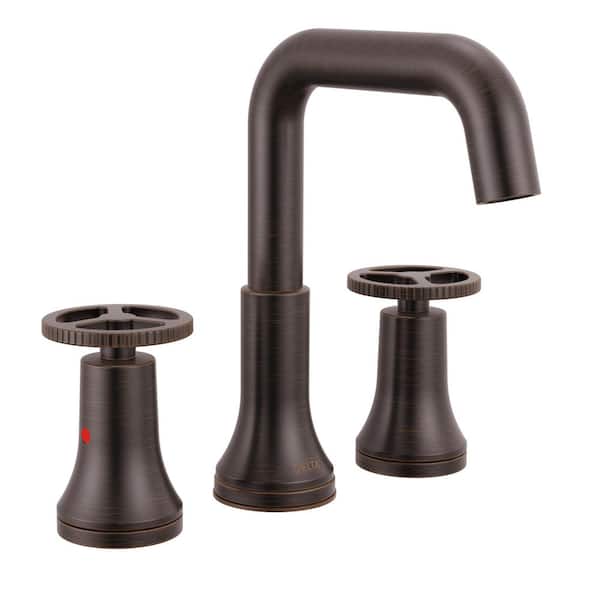 Trinsic Wheel 8 in. Widespread Double Handle Bathroom Faucet in Venetian Broze