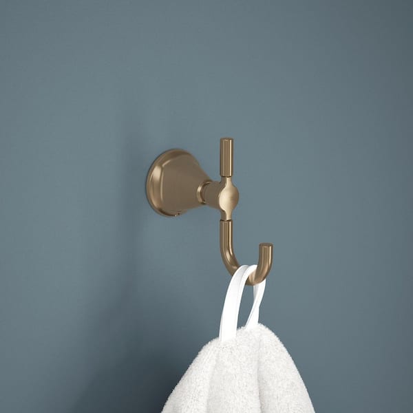 (2-Pack) Lorna J-Hook Robe/Towel Hook in Champagne Bronze