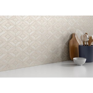 Limestone Presidio Ivory Ivory 11.81 in. x 12.4 in. Geometric Honed Limestone Mosaic Tile (1.017 sq. ft./Each)