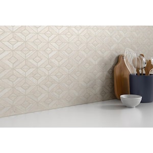 Presidio Ivory 11.81 in. x 12.4 in. Honed Limestone Mosaic Tile (1.017 sq. ft./Each, Sold in Case of 10 Pieces)