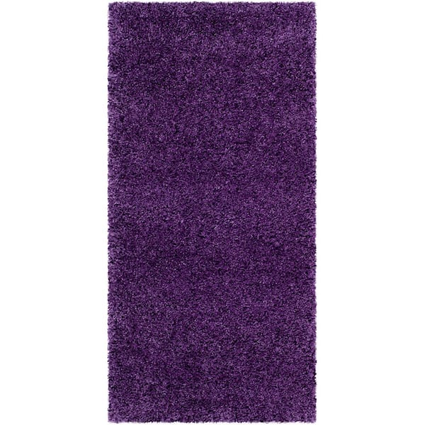SAFAVIEH Milan Shag 2 ft. x 4 ft. Purple Solid Area Rug