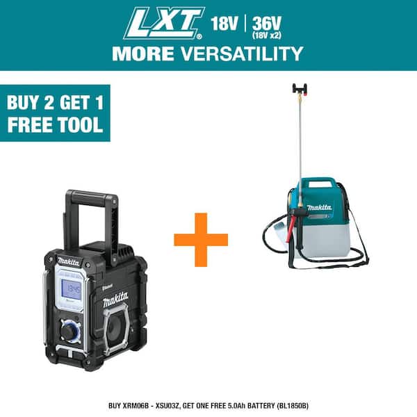 18V LXT Lithium-Ion Cordless Bluetooth Job Site Radio (Tool Only) with 18V LXT Lithium-Ion Cordless 1.3 Gallon Sprayer