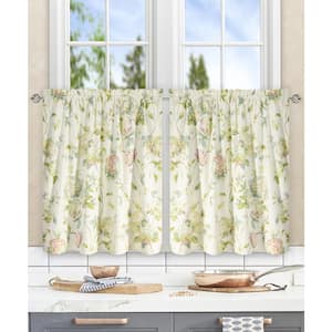 Multi Floral Rod Pocket Room Darkening Curtain - 28 in. W x 36 in. L (Set of 2)