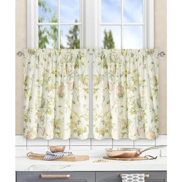 Ellis Curtain Multi Floral Rod Pocket Room Darkening Curtain - 28 in. W x 36 in. L (Set of 2)