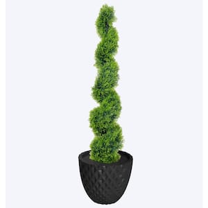 64.6 in. Artificial Spiral Topiary in fiberstone platner