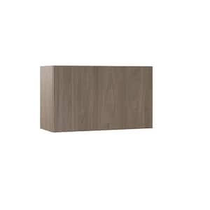 Designer Series Edgeley Assembled 30x18x12 in. Wall Lift Up Door Kitchen Cabinet in Driftwood