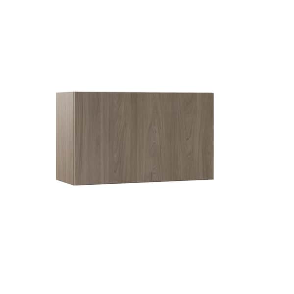 Hampton Bay Designer Series Edgeley Assembled 30x18x12 in. Wall Lift Up Door Kitchen Cabinet in Driftwood