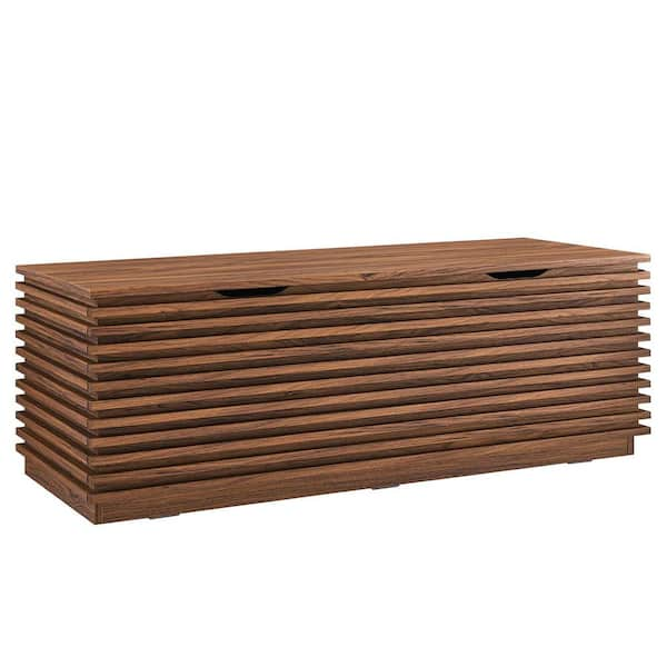 Render Walnut Storage Trunk Bench 47 in. in