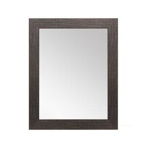 25.5 in. W X 38 in. H Rectangle Framed Scratched Black Mirror