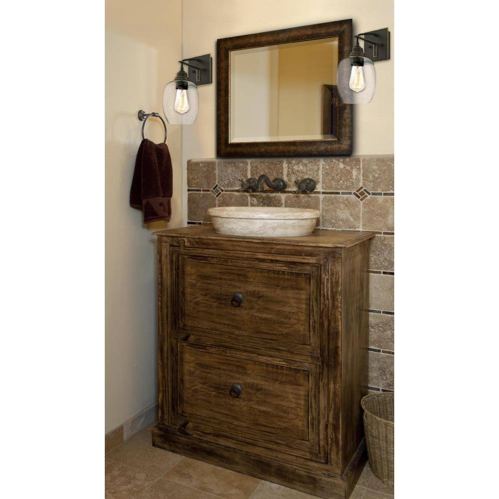 Eldon Vintage-Style Seeded Glass Wall Sconce in Oil Rubbed Bronze