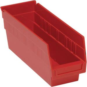 Store-More 6 in. Shelf 5 Qt. Storage Tote in Red (36-Pack)