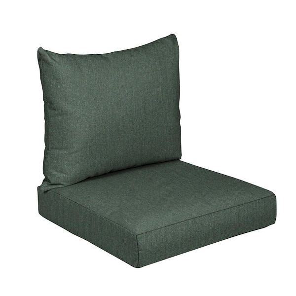 SORRA HOME 27 in. x 30 in. x 5 in. 2-Piece Deep Seating Outdoor Dining Chair Cushion in Sunbrella Cast Ivy