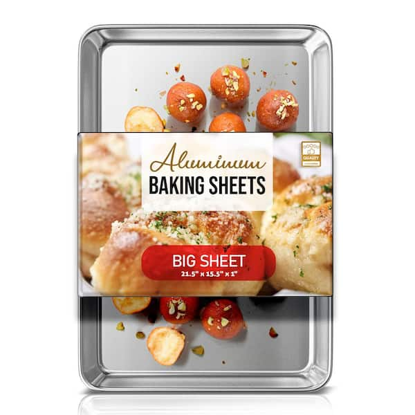 FSUON 6 Pack Full Size Baking Sheet Pan, Aluminum Commercial Cookie Sheet  Pan, Durable & Anti-Stick 26”x 18”