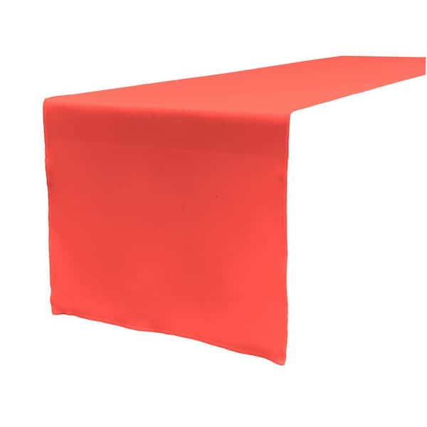 LA Linen 14 in. x 108 in. Coral Polyester Poplin Table Runner
