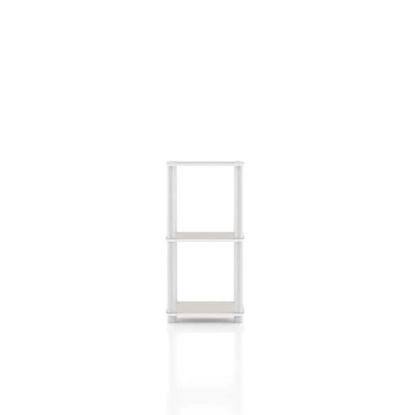 Quincy 30.1 in. Tall Greige Engineered Wood Display 3-Shelf Modular Bookcase With Support Rods