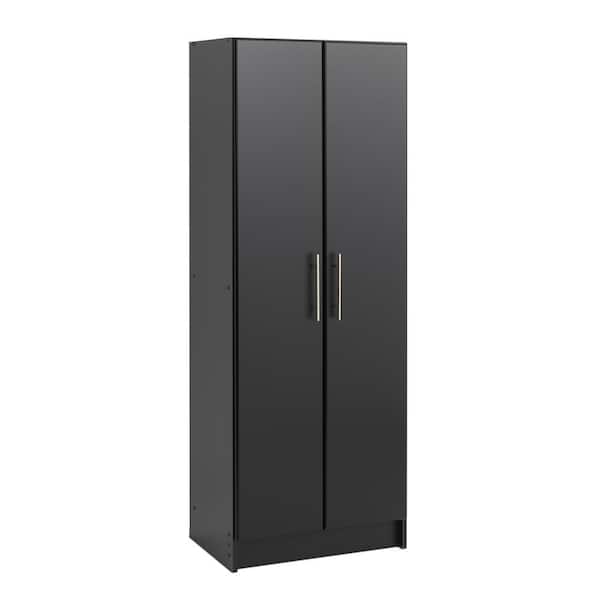 Prepac Elite 24 in. W x 65 in. H x 16 in. D Freestanding Cabinet with 3 Shelves for Garage in Black