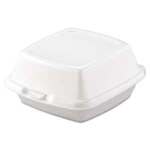 Hinged Insulated Foam Carryout Food Container, 5-9/10 in. x 6 in. 3 in., White, 500 per Case