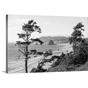 "Cannon Beach Black and White, Oregon" by Circle Capture Canvas Wall Art