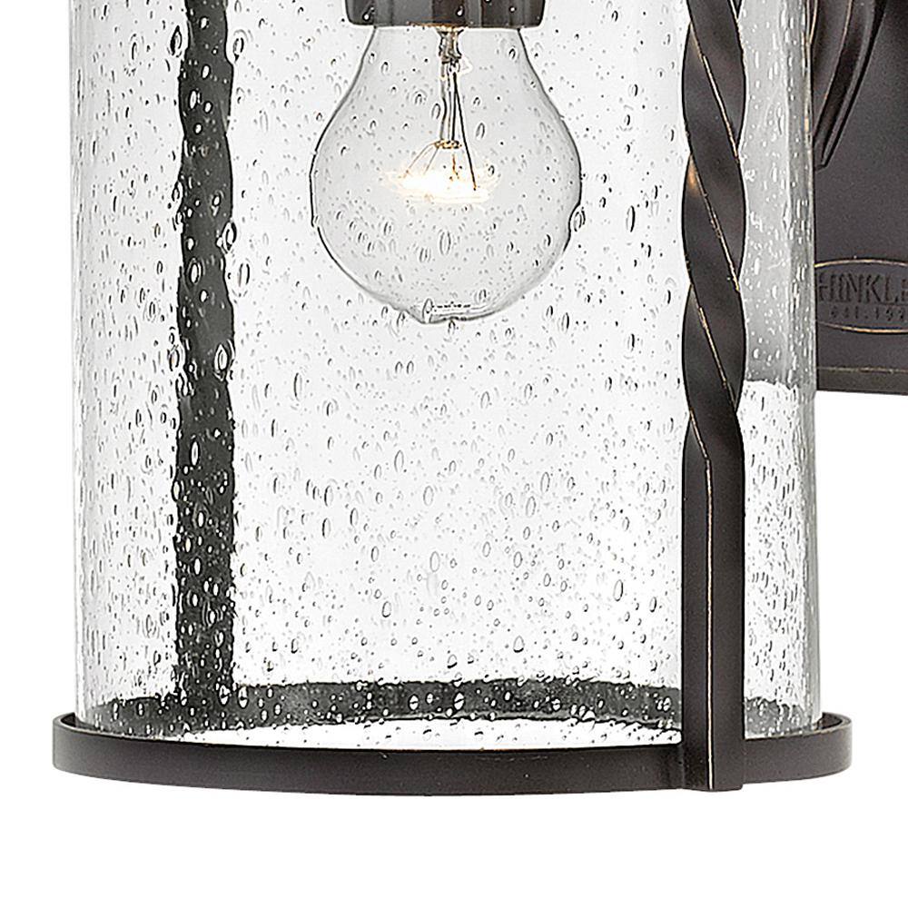 Olde Black Clear Seedy Glass Outdoor Wall Lantern