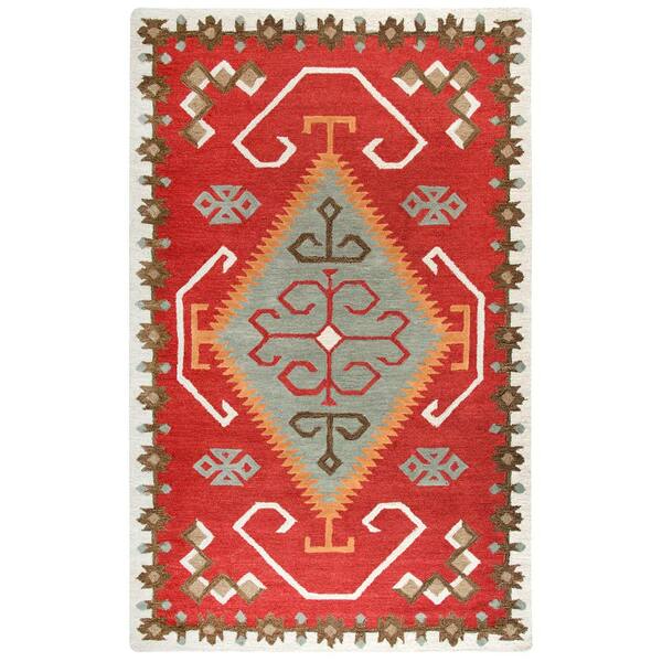 Unbranded Durango Red/Multi-Color 5 ft. x 8 ft. Native American Area Rug