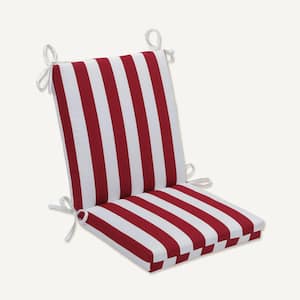 Americana Outdoor/Indoor 18 in. W x 3 in. H Deep Seat, 1 Piece Chair Cushion and Square Corners in Red/White Midland