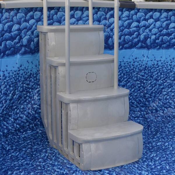 Main Access Entry Steps Ladder With Led Light Plus 2 Weights For Above Ground Pool 200601t The Home Depot Main Access Entry Steps Ladder With Led, Above Ground Pool Steps With Lights