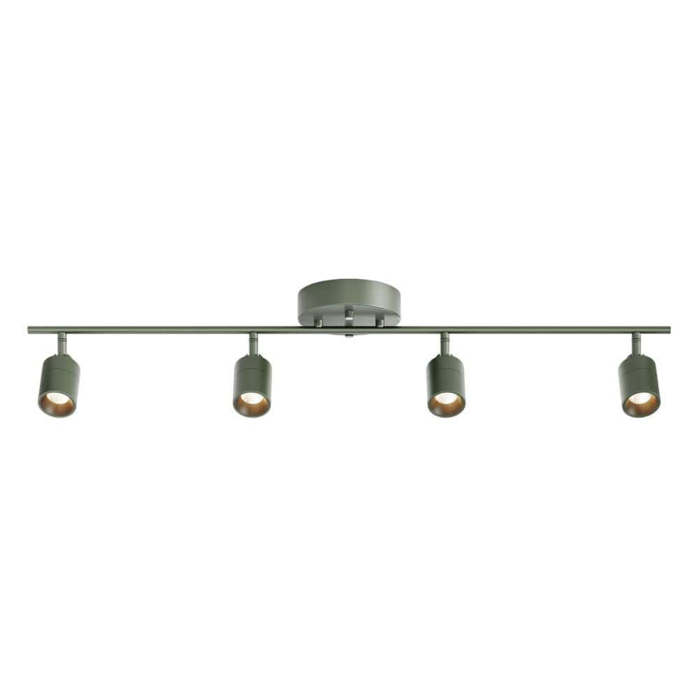 Shura 4-Light Dark Olive Integrated LED Track Light w/ Rotatable Heads 3 ft. Fixed Track Lighting Kit 3000K, 2240 Lumens price history on PriceWatchPro