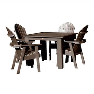 Hamilton Weathered Acorn 5-Piece Recycled Plastic Square Outdoor Dining Set