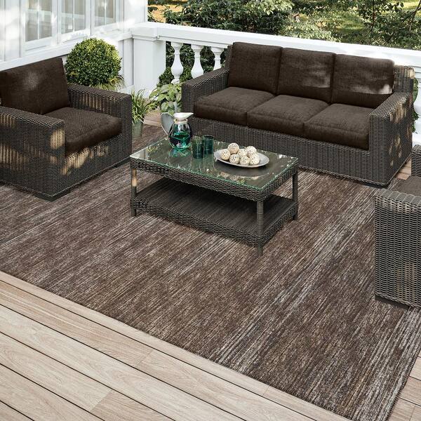 Addison Rugs - Marston Brown 5 ft. x 7 ft. 6 in. Geometric Indoor/Outdoor Area Rug