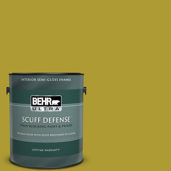 BEHR ULTRA 1 gal. #P330-7 Luscious Lime Extra Durable Semi-Gloss Enamel Interior Paint & Primer