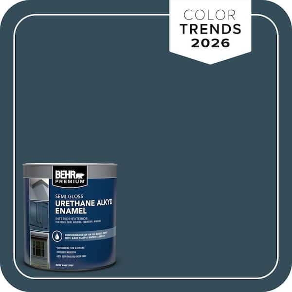 1 qt. Home Decorators Collection #HDC-CL-28 Nocturne Blue Semi-Gloss Enamel Urethane Alkyd Interior/Exterior Paint