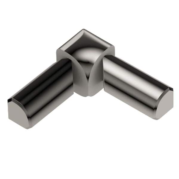 Schluter Rondec Polished Nickel Anodized Aluminum 3/8 in. x 1 in. Metal 90 Degree Double-Leg Inside Corner