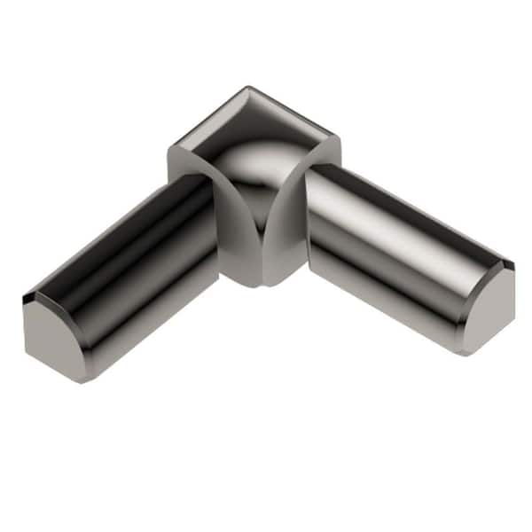 Schluter Rondec Polished Nickel Anodized Aluminum 1/2 in. x 1 in. Metal 90 Degree Double-Leg Inside Corner