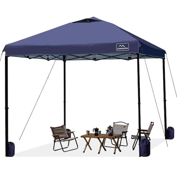 Zeus & Ruta 10 ft. x 10 ft. Navy Blue Outdoor Pop-Up Gazebo Canopy Tent with Adjustable Legs, Air Vent, Carry Bag and Sandbags