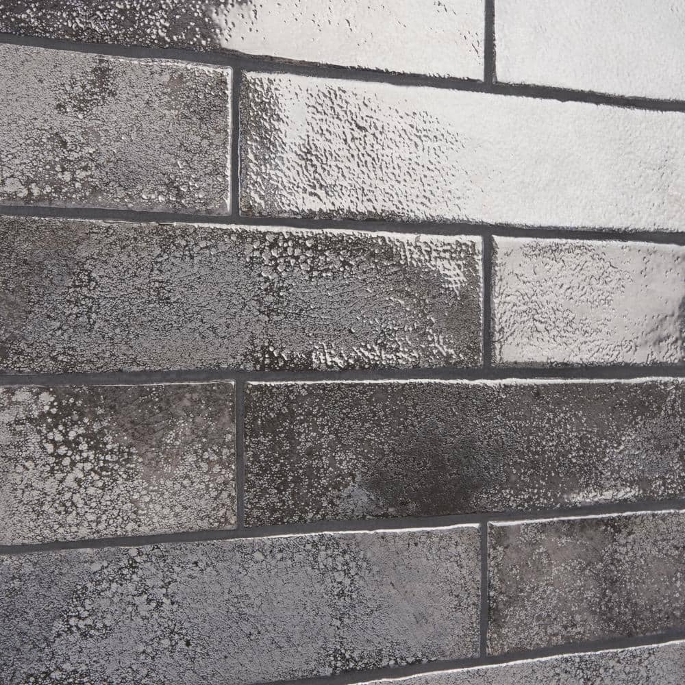 Vandalay Polished Gray 3x12 Industrial Subway Tile