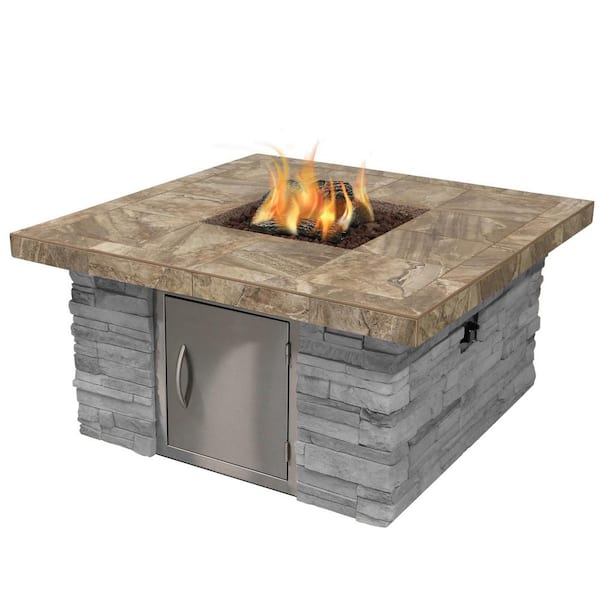 Cal Flame Stone Veneer Propane Gas Fire, Lava Rock For Fire Pit Home Depot
