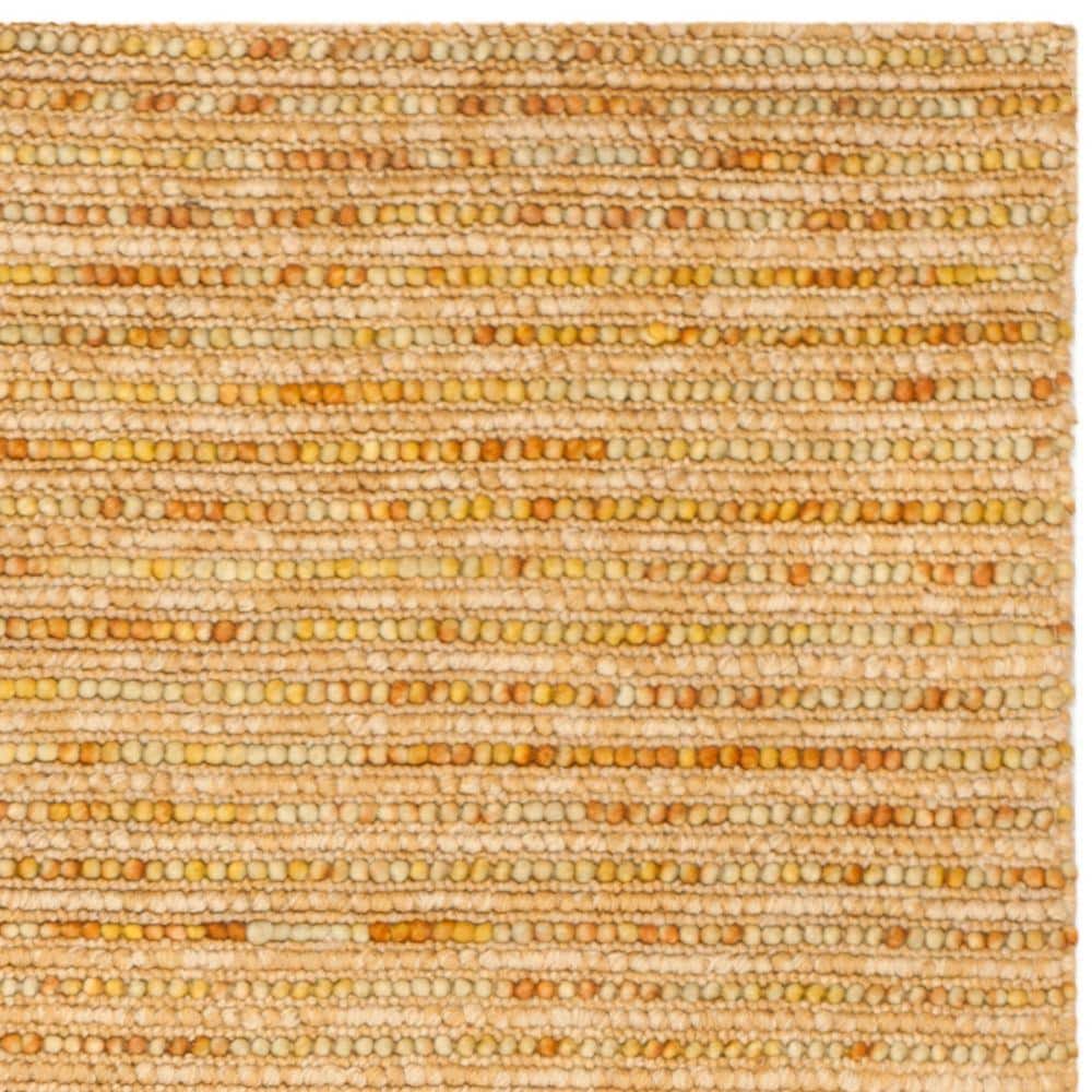Hand-Knotted Bohemian Gold and Multicolor Wool-Cotton Blend Area Rug, 8' x 10'