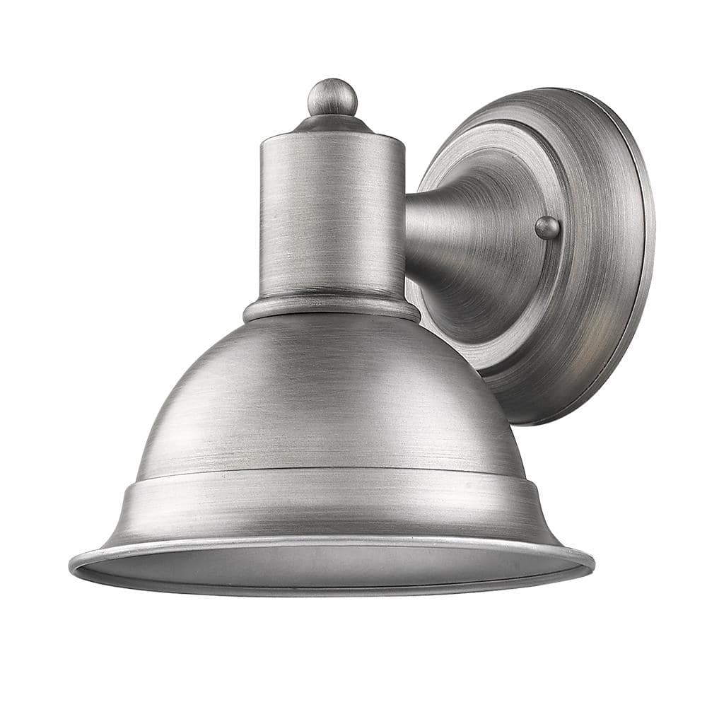 Colton 1-Light Matte Nickel Outdoor Wall Lantern Sconce price history on PriceWatchPro