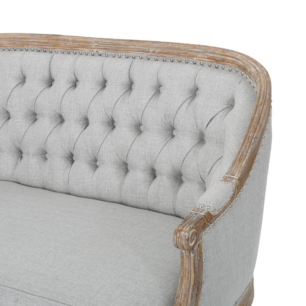 Elegant Chesterfield 49.5" Multicolor Fabric Loveseat with Nailhead Accents