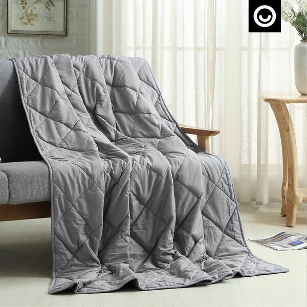 COZY TYME Davu Grey Polyester Standard Fur 41 in. x 60 in. 6 Pound Weighted  Blanket B16821-6GRC-HD - The Home Depot