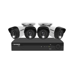 Apex 4K Ultra HD Wired Security Camera 1TB Hard Drive DVR- 4 Cameras, Night Vision, LED Spotlight, Human Detection