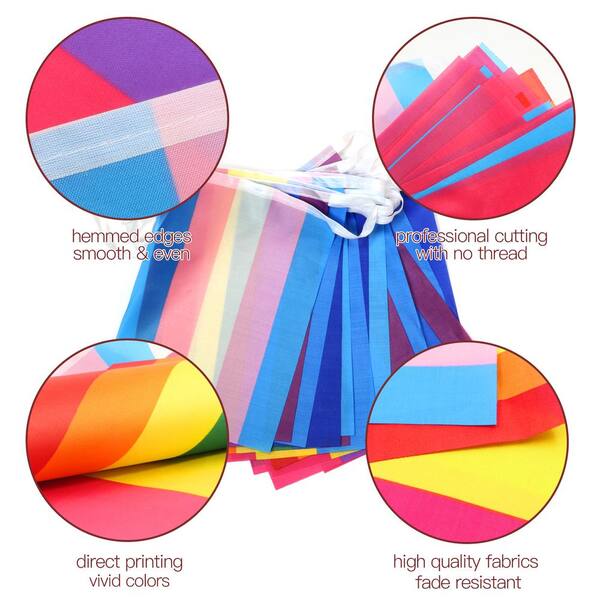 thumbnail image 2 of 5x8 Foot Rainbow Gay Pride Flag - Rough Tex Knitted Polyester Large House Banner 2 of 4