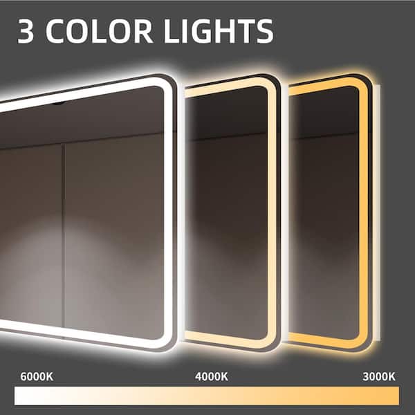 24 in. W x 40 in. H Rectangle Framless Mirror Bathroom Mirror
