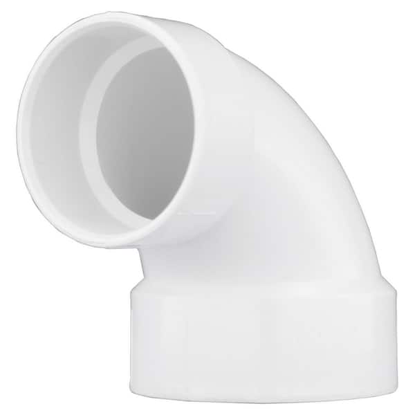 Charlotte Pipe 3 in. x 4 in. DWV PVC Closet Bend Reducing Hub x Hub Elbow Fitting