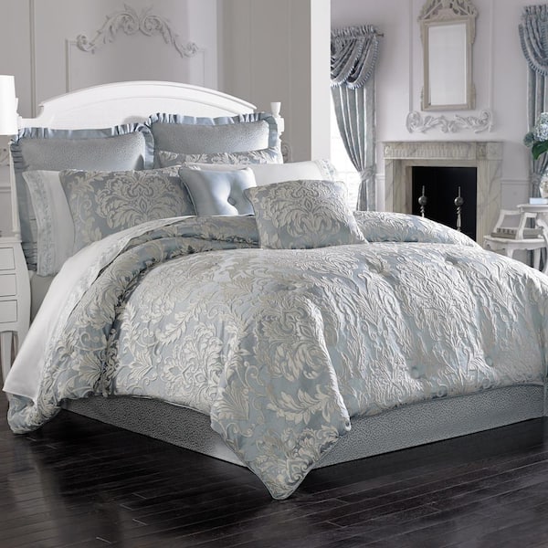 Faith 4 Piece French Blue Polyester California King Comforter Set 2051120wkcs The Home Depot