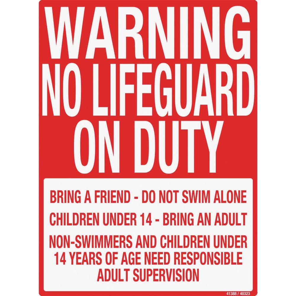 Poolmaster Sign for Residential Swimming Pools, Warn No Lifegaurd on