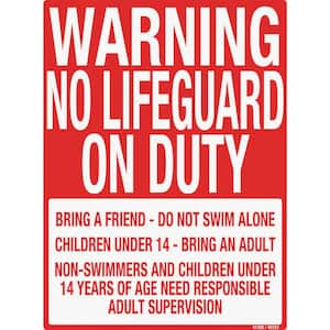 Sign for Residential Swimming Pools, Warn No Lifegaurd on Duty
