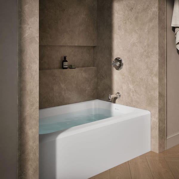 KOHLER Paces 60 in. x 36 in. Acrylic Alcove Deep Soaking Bathtub