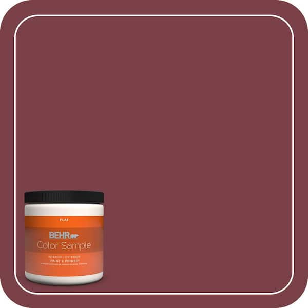 BEHR PREMIUM PLUS 8 oz. #PPU1-13 Spiced Wine Flat Interior/Exterior Paint & Primer Color Sample