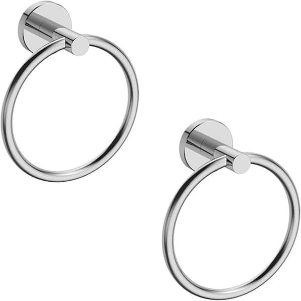 YASINU Wall Mounted Towel Ring 2 Pack in Chrome